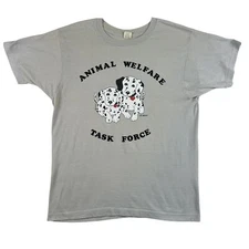 Vintage Animal Welfare Task Force Shirt Mens Medium Dalmatian Puppies 80s USA