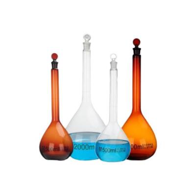 Lab Supply: 5ml-2000ml Amber Volumetric Flask with Base and Standard Joint