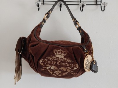 Vintage Juicy Couture MINI Hobo Shoulder Bag Purse Brown Y2K Royal
