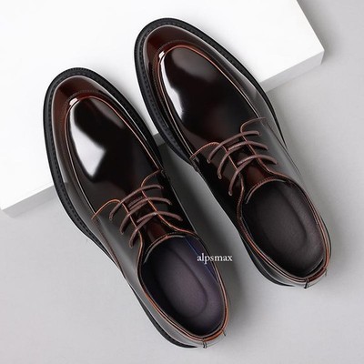 Men's British Dress Formal Business Leather Lace Up Derby Wedding Shoes Man