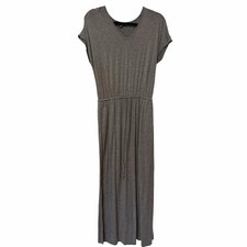 Suzanne Betro short sleeve casual maxi dress gray Womens size small