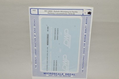 HO scale Microscale decals MC-4093 Duluth Winnipeg & Pacific Ry locomotives