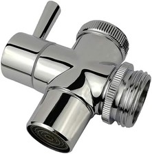 All Brass Faucet Diverter Valve with Aerator, Sink to Garden Hose Diverter