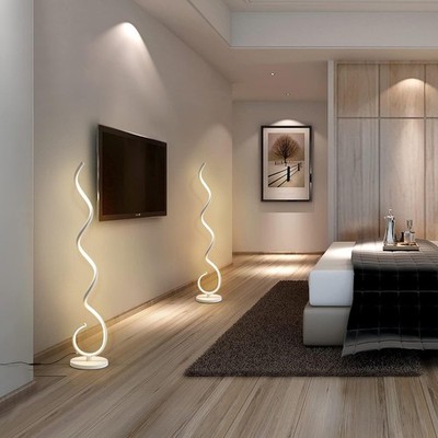 Moderne Spiral Stehlampe 150 cm 48 W für Wohnzimmer Lesen Innen