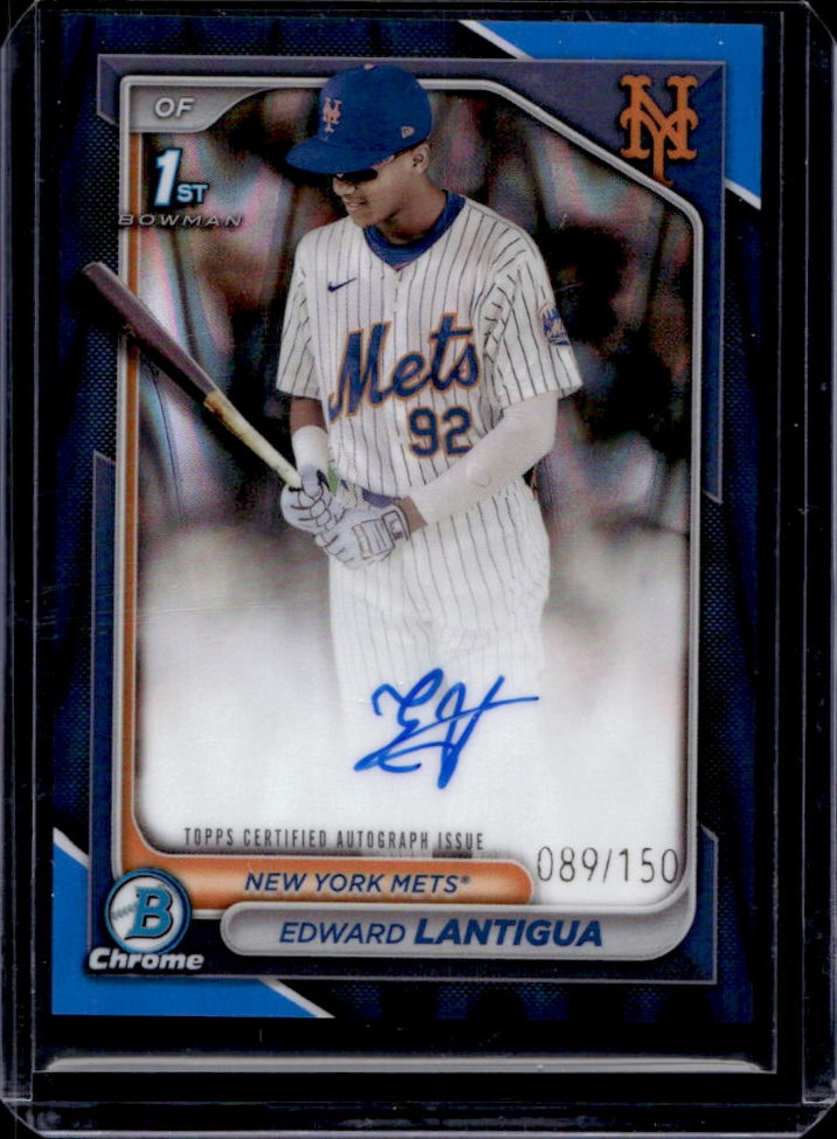 2024 Bowman Chrome Edward Lantigua Auto Blue Raywave Refractor 1st #89/150