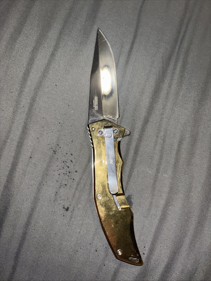 M-Tech USA Gold Engraved Folding Knife - Image 4 of 4