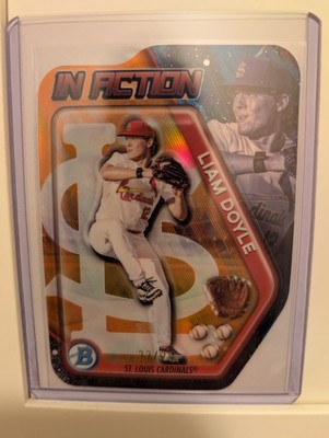 2025 Bowman Draft In Action Liam Doyle Orange Refractor /25 #BIA-22