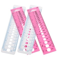 4 Pcs Gauge Tool for Crochet Knitting Needle Plastic Measuring Rulers