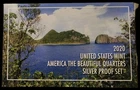 2020 UNITED STATES MINT SILVER PROOF SET AMERICA THE BEAUTIFUL .25¢ QUARTER SET