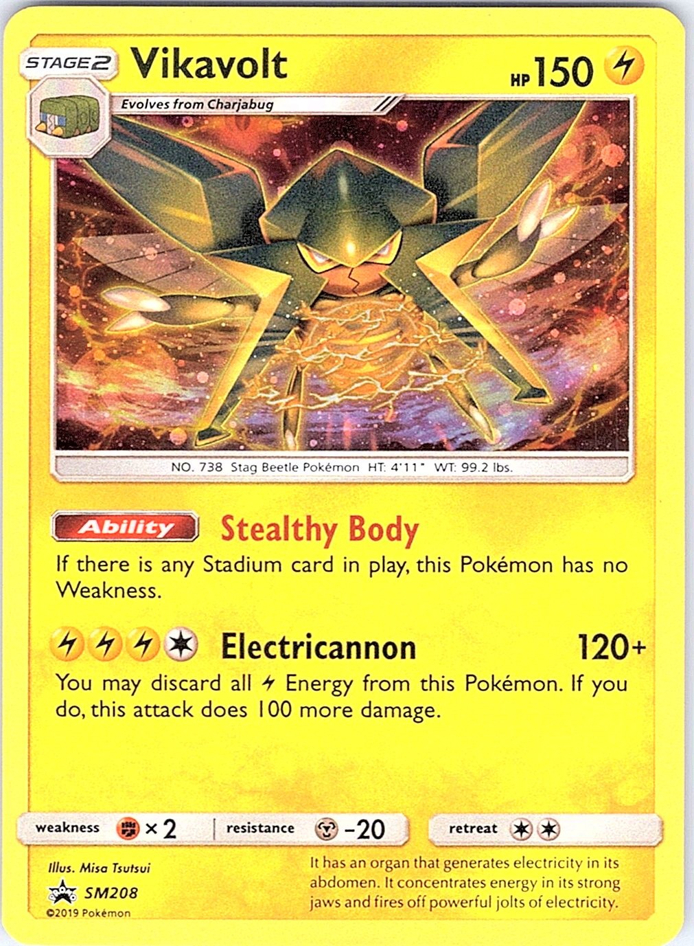 Vikavolt - SM208 Holo Promo Sun & Moon Promo Pokemon Near Mint