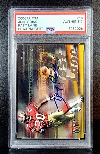 2000 Fleer Ultra 13 Fast Lane Jerry Rice Autographed PSA/DNA Certified