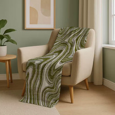 Premium Machine Washable ASB756 Olive 50 In. X 70 In. Sherpa Throw Blanket