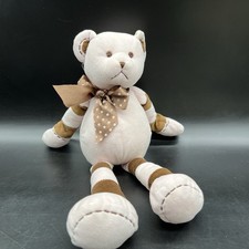 Bearington Baby Collection Pink and Brown Teddy Bear Sewn Eyes Plush 15" Soft