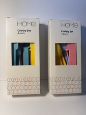 Coloured plastic Picnic cutlery ~ 2 boxes ~ brand new sets of 4