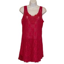 Vintage Night Magic by Cinema Etoile Magenta Lace Slip 90s Barbiecore
