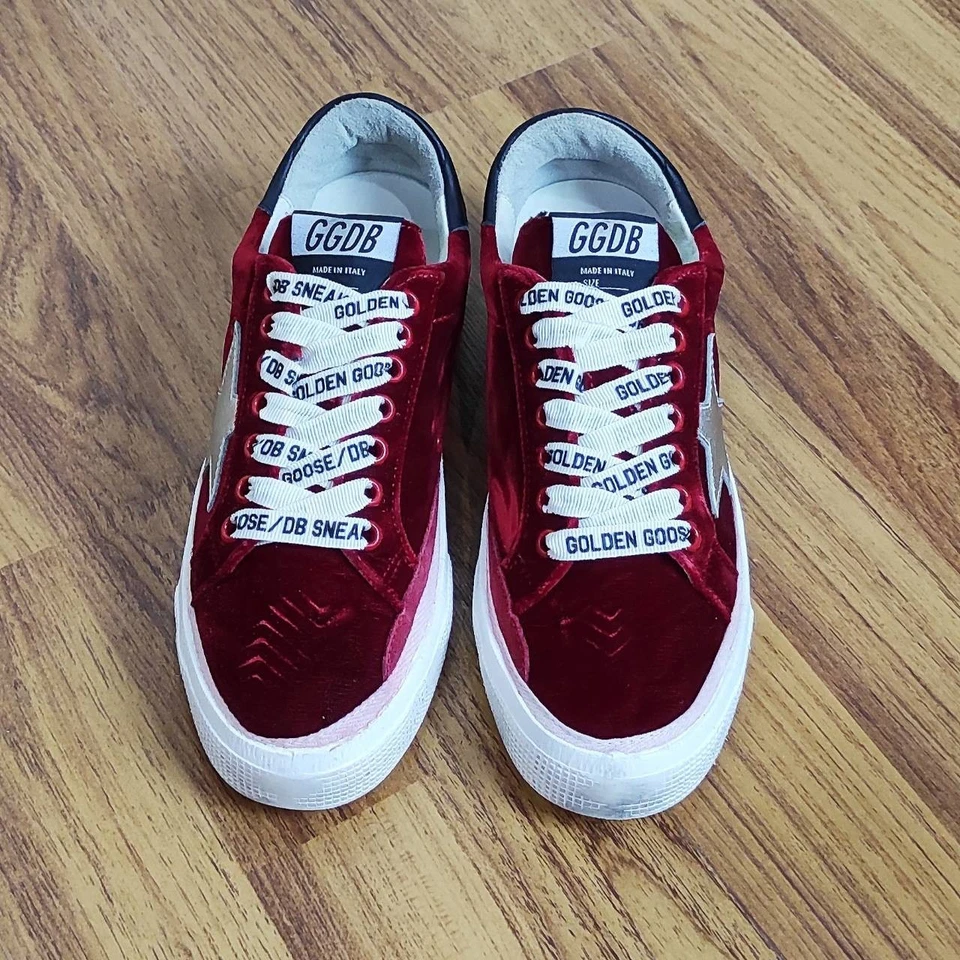 Женские туфли GGDB Golden Goose «May» красный бархат размер: Eu38 US8 UK5 - Изображение 2 из 4