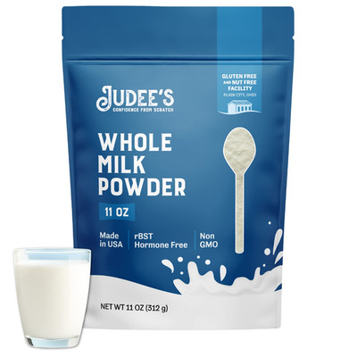 Judee's Gluten Free Whole Milk Powder - Creamy Instant Milk Powder for Baking Pa