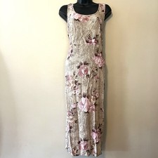 Vtg Y2k Tank Dress 18W Cottage Floral Shabby Roses Column Rayon