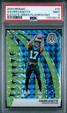 2024 Mosaic Green Fluorescent Rookie Xavier Legette 10/10 Bookend PSA 9 Pop 1!