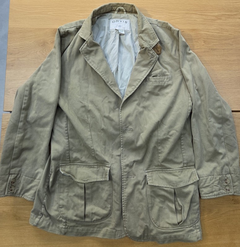 Orvis Men's XL Canvas Jacket Fishing, Hunting, Shooting Safari