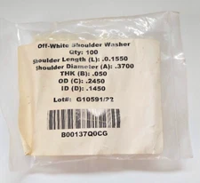 Off-White Shoulder Washer .155 x .37 x .5 x .245 100pk
