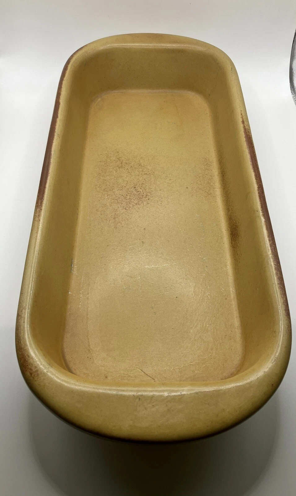 VTG Bennington Potters Gold Tawny Mustard Yellow Rectangle Baking Pan *1873 dg