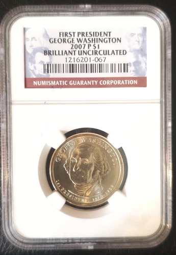 2007 P George Washington NGC Brilliant Uncirculated BU $1 Presidential Dollars