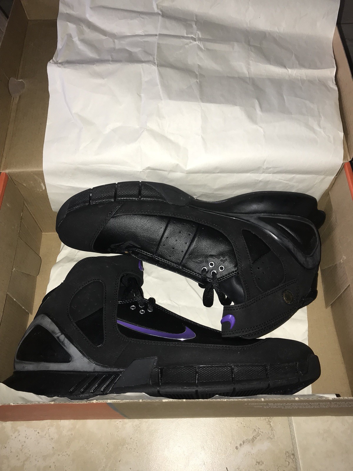 2005 - nike air zoom huarache 2k5 45 da uomo nero / viola 310850-051 kobe 2005 - nike air zoom huarache 2k5 45 da uomo nero / viola 310850-051 kobe