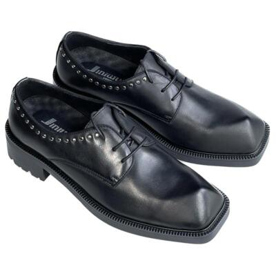 Mens Dress Business Leather Rivet Lace Up Wedding Shoes Derby Punk Stage Studded