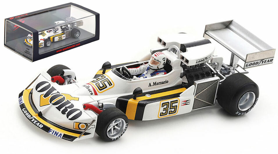 Spark S7269 March 761 #35 'Ovoro' Spanish GP 1976 - Arturo Merzario 1/43 Scale