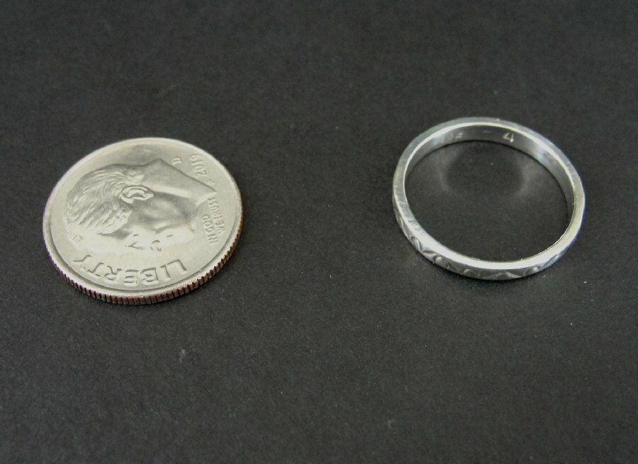 Ring Silver Band with Design Stackable Sterling 9… - image 3