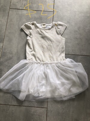 Petit Bateau Tutu Gold And White Dress 3T (also Available In 0-3 Months)