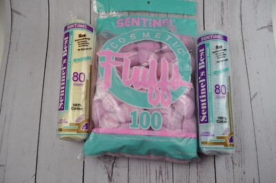 Vintage Sentinel Cotton Fluffs Pastel Colors LOT of 3
