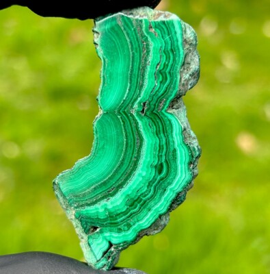 Hand Polished MALACHITE Swirly Healing Crystal Mineral Slice - Kolwezi, DR CONGO