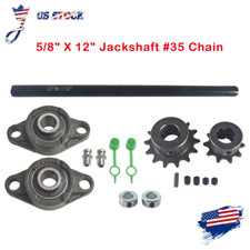 5/8" X 12"Jackshaft Sprockets w/ UCFL203 Pillow Block Bearings 35 Chain GoKart