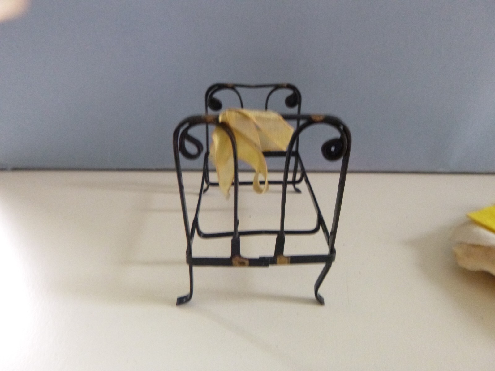 Vintage Antique Dolls' House Metal Bed And Bedding eBay