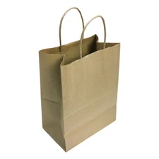 Kraft Paper Shopping Gift Bags With Handles ILLUSION STRIPES Printed Set 10PC 8"