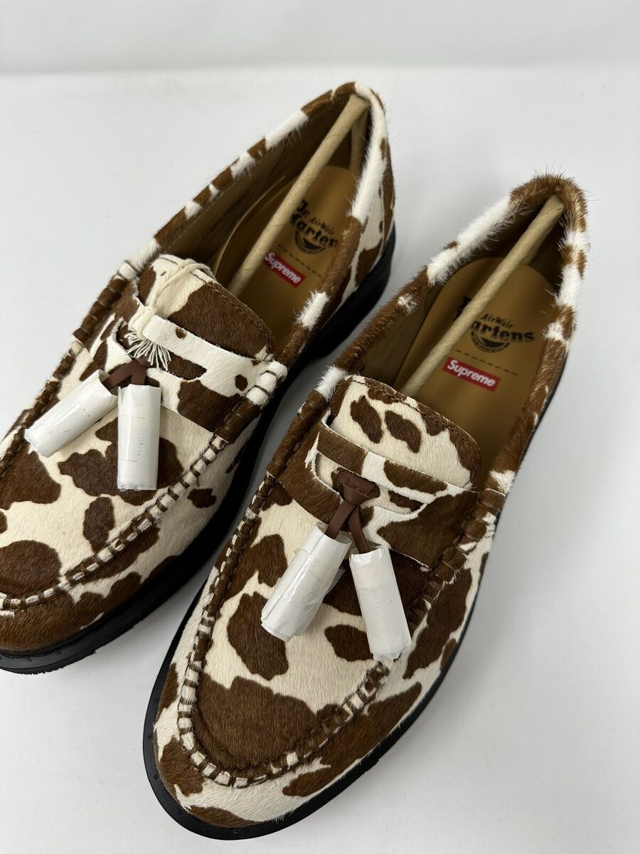 Supreme Dr. Martens Penton Tassel Loafer COW PRINT Size 12 brand new