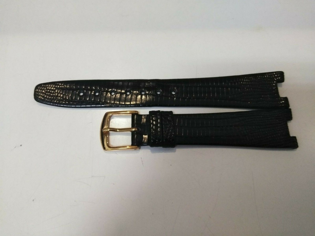 Black Bulova Genuine Lizard 17mm Lug Size, 7mm Cut Out Size 