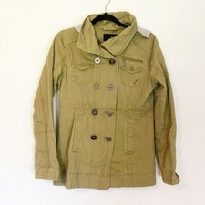 Women's Hurley Olive Twill Utility Jacket Removeable Hood Size Small