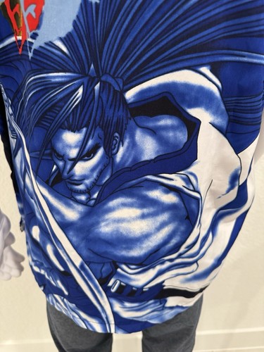 K.A.D. Clothing Co. Button Up Short Sleeve Shirt Asian Anime Print Men Size M-L - Picture 9 of 17