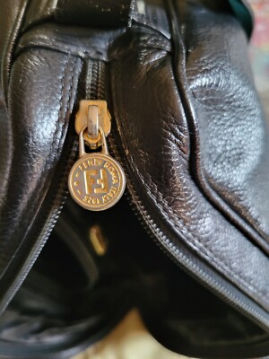 バッグ Fendi vintage fendi sas bag antique Vintage Fendi SAS Black Tobacco Pequin Stripe PVC Vinyl