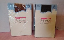 NEW 2 Vintage 1988 PARKLANE Stockings Jet Black  Beige 9 1/2-10 Sealed 1065