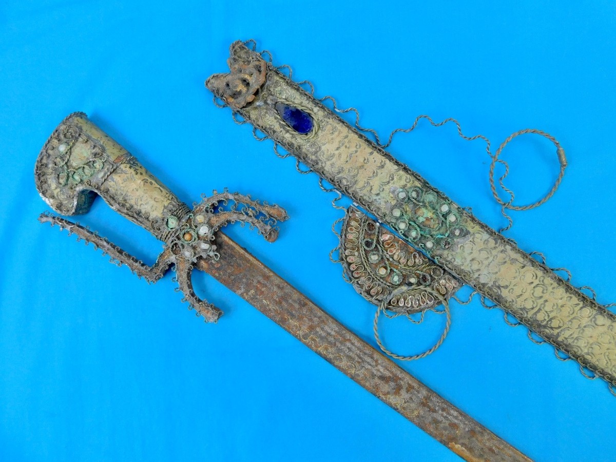 【中古】「非常に良い」HUNDRED SWORDS Antique 19 Century African Africa Nimcha Sword w/ Scabbard | eBay
