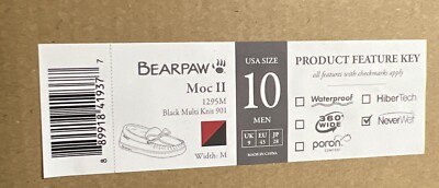 New BEARPAW Men Moc II Black Multi Red Plaid Slip On Slipper  display picture 1