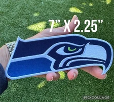 Seattle Seahawks BIGGEST 7” Patch Iron On Embroidered US SELLER