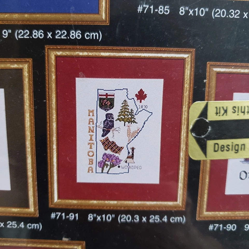 Janlynn Las Provincias de Canadá MANITOBA Kit Cruz Contada 71-91 KIT ABIERTO 8 x 10 Foto 3 de 4