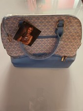 IMAN Global Chic Blue Print Dome Adjustable Satchel Crossbody Purse NWT