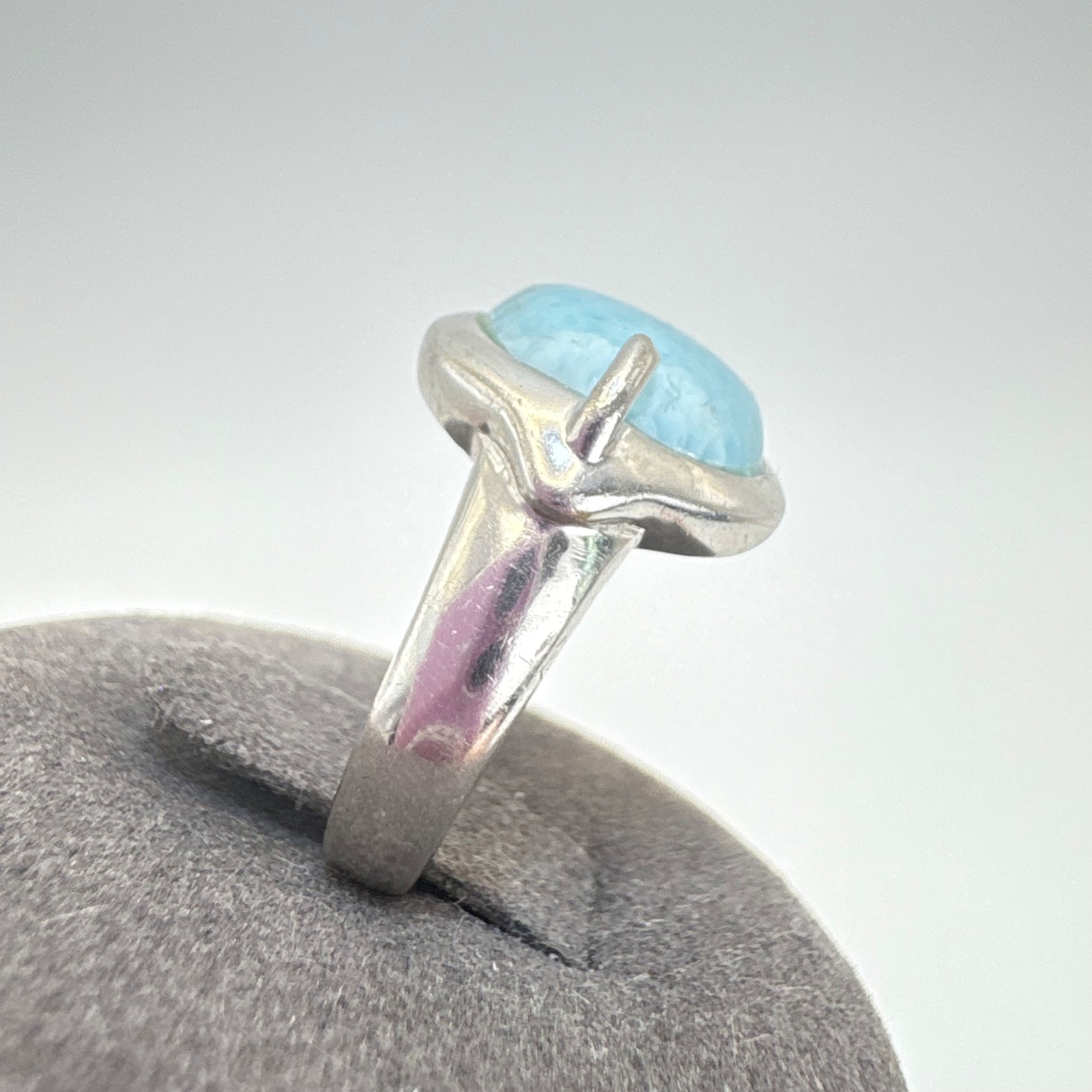 VTG Solid Sterling Silver 925 Amazonite Bezel Set… - image 9