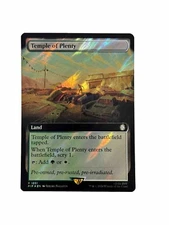 MTG Temple of Plenty Extended Art Surge Foil Fallout PIP 1051 Foil Rare NM